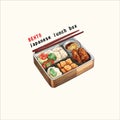 bento japanese lunch box japanase vector format