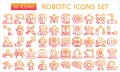 Robotic gradient outline icons pack