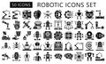 Robotic and science glyph icons pack.