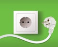 Wall socket and electric plug