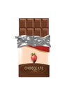 Chocolate candy bar unwrapped