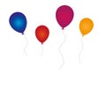 Air colored balloons, birthday background