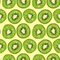 Seamless pattern of kiwi fruit.