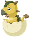 Cute baby ankylosaurus cartoon hatching from egg Royalty Free Stock Photo