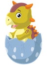 Cute baby ankylosaurus cartoon hatching from egg Royalty Free Stock Photo