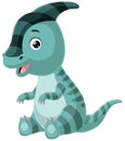 Cute baby parasaurolophus dinosaur cartoon