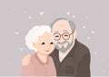 Hugging older couple. Love, penisoners, retiremnet, valentines day.