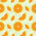 Seamless pattern with orange slices. Summer pattern with citrus fruit. Royalty Free Stock Photo