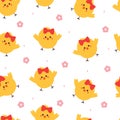 seamless pattern cartoon cute chicks