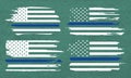 Thin Blue Line Police Officer American Flag, American Flag Blue Line Design Royalty Free Stock Photo