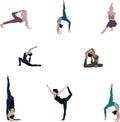 set of yoga poses