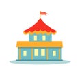 Amusement park building, night market carnival building, circus tent Royalty Free Stock Photo