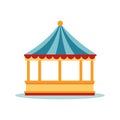 Amusement park carnival design elements, childrens playground flat vector illustration, night market rides Royalty Free Stock Photo