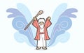 Moses Stretched out His Hand Over the Red Sea Miracle of God Israel Crossing the Red Sea Cartoon Graphic Vector Royalty Free Stock Photo