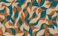 Curly waves tracery, colored curved lines, abstract petals pattern. Vector seamless background. Printing on paper or fabric Royalty Free Stock Photo