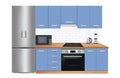 Blue kitchen design Royalty Free Stock Photo