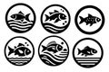 Fish logo icon vector illustration