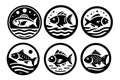 Fish logo icon vector illustration