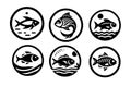 Fish logo icon vector illustration