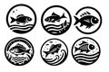 Fish vector logo icon illustration