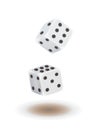 White dices rolling