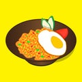 Cute and funny fried rice ora Nasi Goreng, a traditional delicious food.