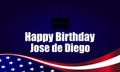 Happy Birthday Jose De Diego With Usa Flag Text Design Royalty Free Stock Photo