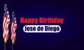 Happy Birthday Jose De Diego With Usa Flag Text Design Royalty Free Stock Photo