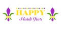 Happy Mardi Gras Stylish Text and colorful background design