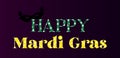 Happy Mardi Gras Stylish Text and colorful background design