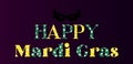 Happy Mardi Gras Stylish Text and colorful background design