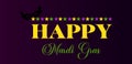 Happy Mardi Gras Stylish Text and colorful background design