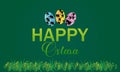 Happy Ostara Beautiful Text With Egg and and illustration Design Royalty Free Stock Photo