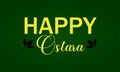 Happy Ostara Beautiful Text With Egg and and illustration Design Royalty Free Stock Photo