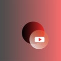 Glassmorphic youtube icon button Royalty Free Stock Photo