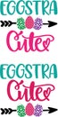 Eggstra cute, easter bunny, hello spring, tulips flower vector illustration file Royalty Free Stock Photo