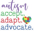 Autism acceptance, autism puzzle, proud autism, autism day, vector illustration file