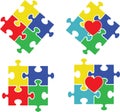 Autism puzzle heart, autism awareness, proud autism, autism day, vector illustration file