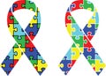 Autism ribbon, autism awareness, proud autism, autism day, vector illustration file