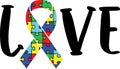 Love autism awareness, proud autism, autism day, vector illustration file