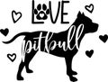 Love pitbull, bull dog, american pitbull dog, animal, pet, vector illustration file