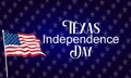 Texas Independence Day Text with flag and background illustratio Design Royalty Free Stock Photo