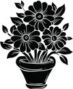 Flower pot vector.