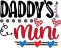 Daddy s mini, valentines day, heart, love, be mine, holiday, vector illustration file Royalty Free Stock Photo