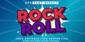 Rock Roll 3d editable text effect vintage color Royalty Free Stock Photo