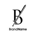 Simple And Luxury Initial B Sword Logo Royalty Free Stock Photo