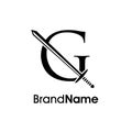 Simple And Luxury Initial G Sword Logo Royalty Free Stock Photo