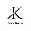 Simple And Luxury Initial K Sword Logo Royalty Free Stock Photo