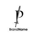 Simple And Luxury Initial P Sword Logo Royalty Free Stock Photo