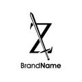 Simple And Luxury Initial Z Sword Logo Royalty Free Stock Photo